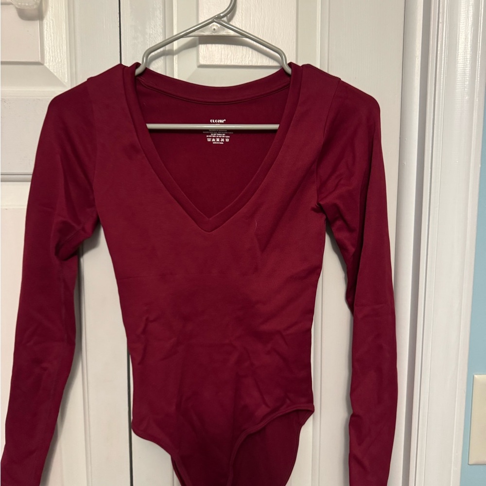 Clozoz Burgundy Long Sleeve Top
